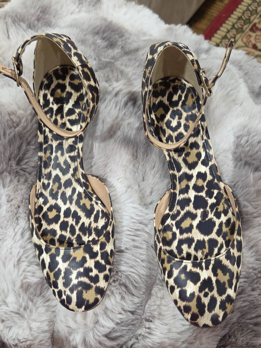 J. Crew Leopard-Print Ankle-Strap Heels in Black and Tan